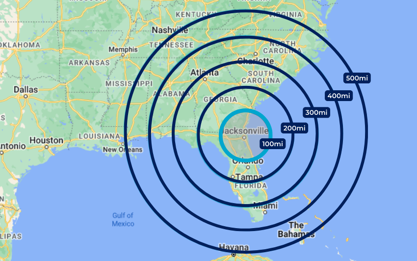 FlexCold-Jacksonville's 500-mile market reach